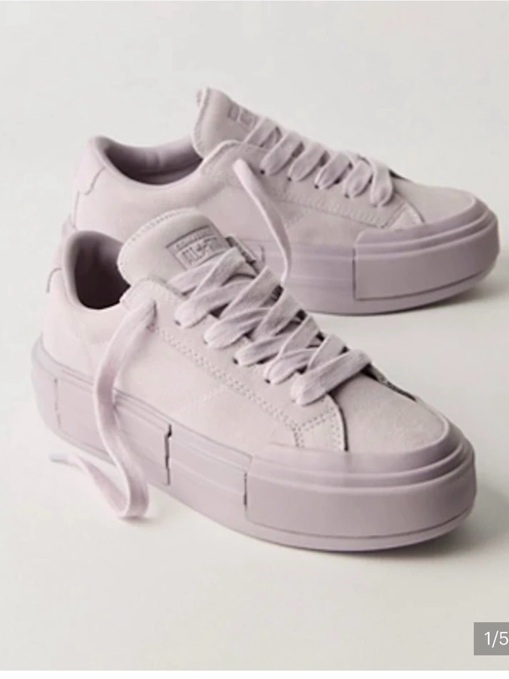 Platform Converse in Pastel Lavender
